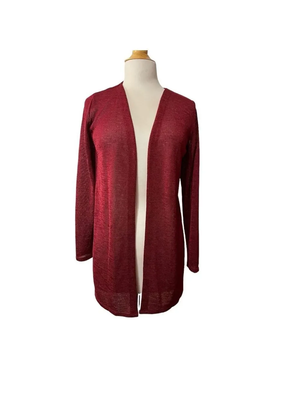 Michael Kors Red Long Sleeve Open Front Cardigan Sweater Size XS